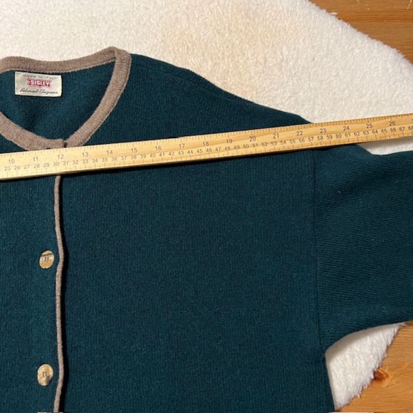 Sisley Green Relaxed Elegance Wool Blend Button Cardigan Sweater Sz XL/2XL - Picture 7 of 9